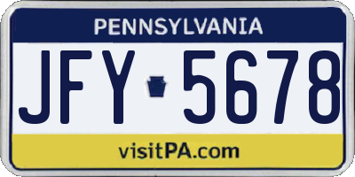 PA license plate JFY5678