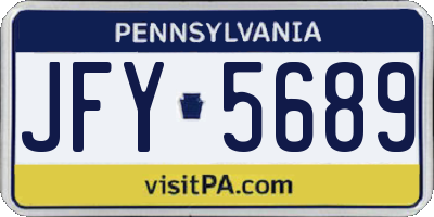 PA license plate JFY5689