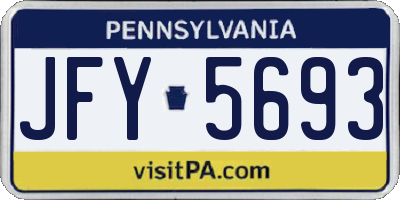 PA license plate JFY5693