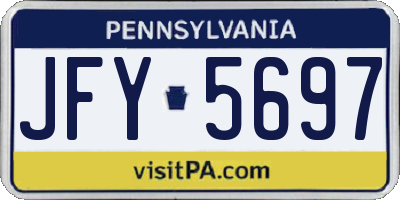 PA license plate JFY5697