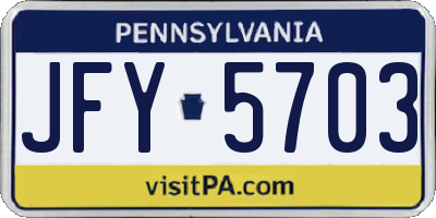 PA license plate JFY5703