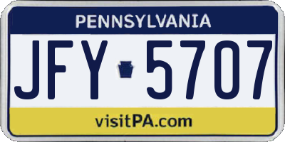 PA license plate JFY5707