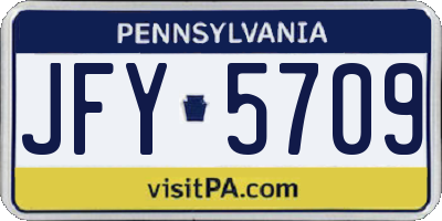 PA license plate JFY5709