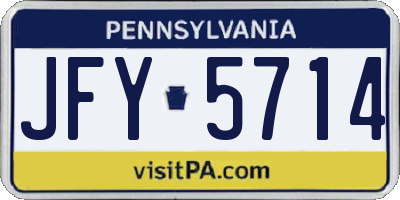 PA license plate JFY5714
