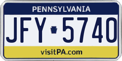 PA license plate JFY5740