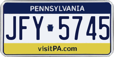 PA license plate JFY5745