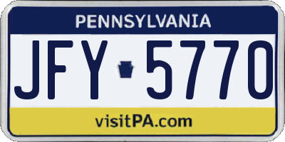 PA license plate JFY5770