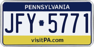 PA license plate JFY5771