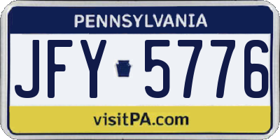 PA license plate JFY5776