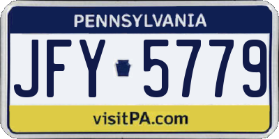 PA license plate JFY5779