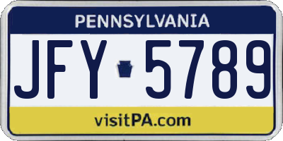 PA license plate JFY5789