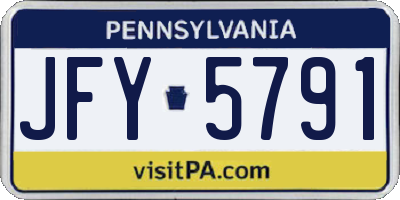 PA license plate JFY5791
