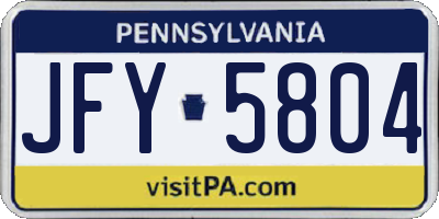PA license plate JFY5804