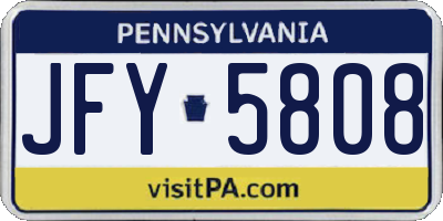 PA license plate JFY5808