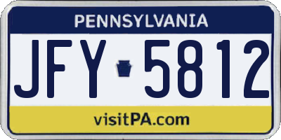 PA license plate JFY5812
