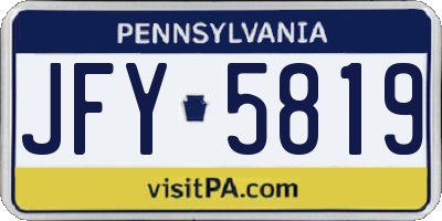 PA license plate JFY5819