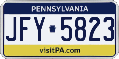 PA license plate JFY5823