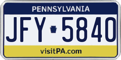 PA license plate JFY5840