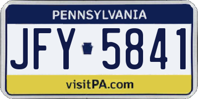 PA license plate JFY5841