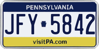 PA license plate JFY5842
