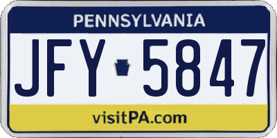 PA license plate JFY5847