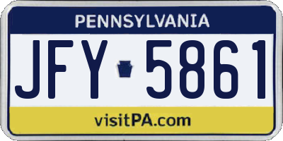 PA license plate JFY5861