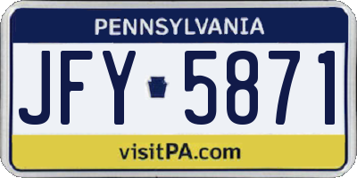 PA license plate JFY5871