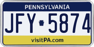 PA license plate JFY5874