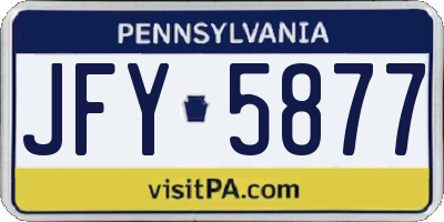 PA license plate JFY5877