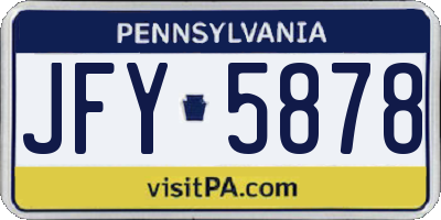 PA license plate JFY5878