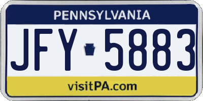 PA license plate JFY5883
