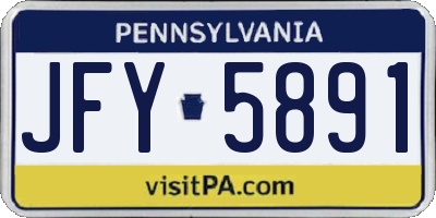 PA license plate JFY5891