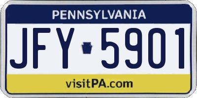 PA license plate JFY5901