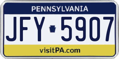 PA license plate JFY5907