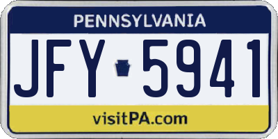 PA license plate JFY5941
