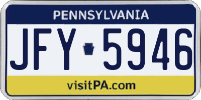 PA license plate JFY5946