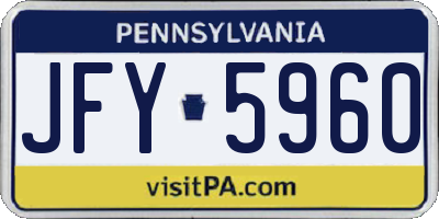 PA license plate JFY5960