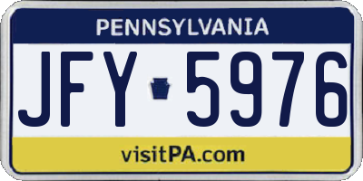 PA license plate JFY5976