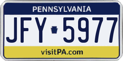 PA license plate JFY5977