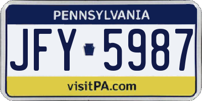 PA license plate JFY5987