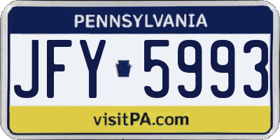 PA license plate JFY5993