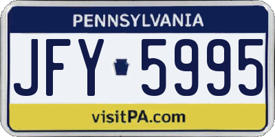 PA license plate JFY5995