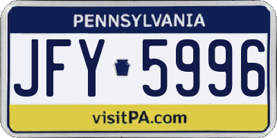 PA license plate JFY5996