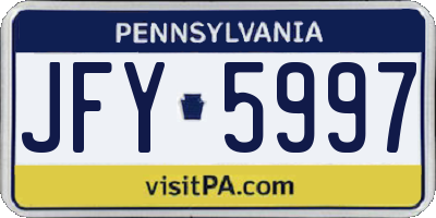 PA license plate JFY5997