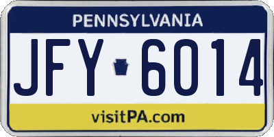 PA license plate JFY6014