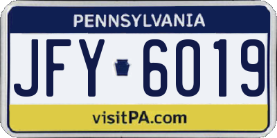 PA license plate JFY6019