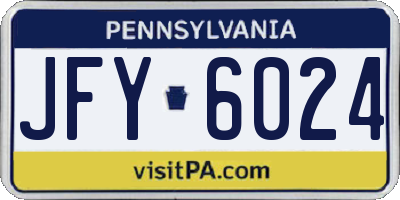 PA license plate JFY6024