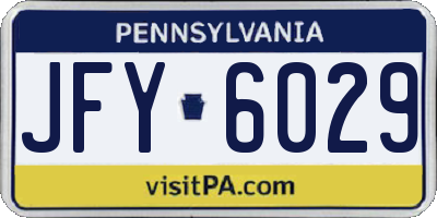 PA license plate JFY6029