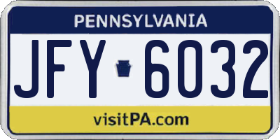 PA license plate JFY6032