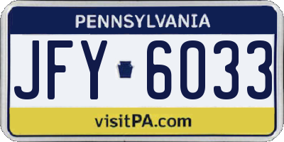 PA license plate JFY6033